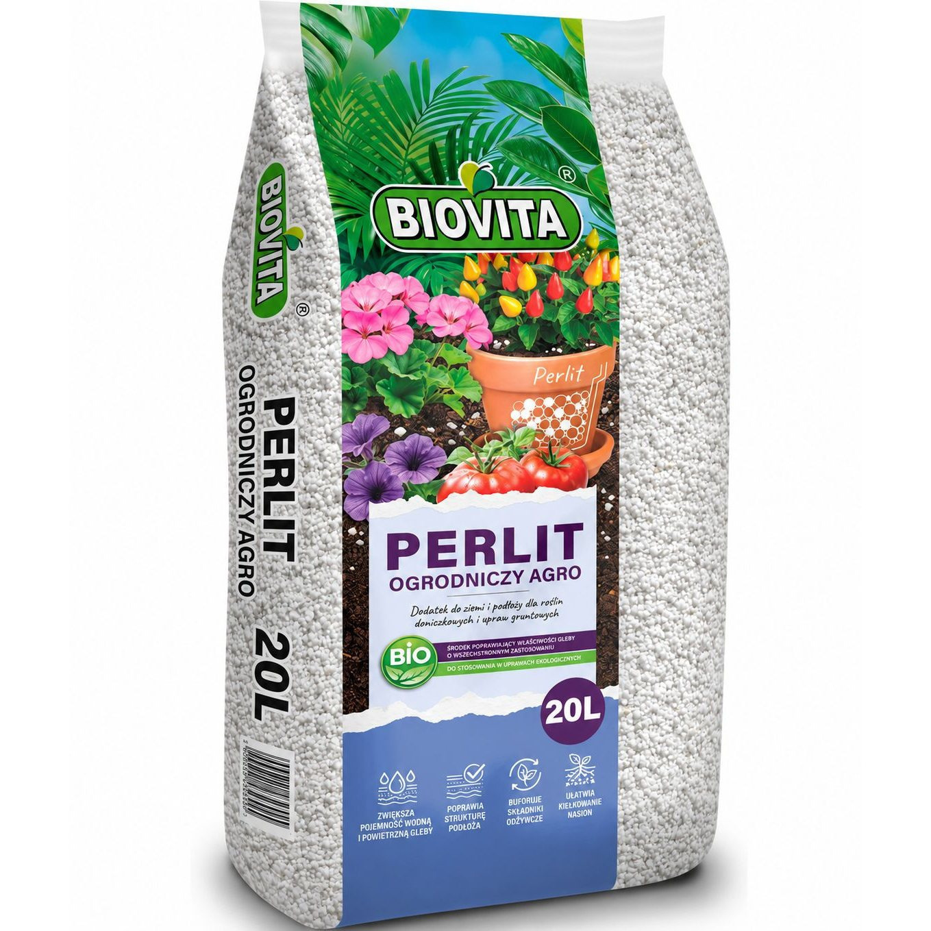 Biovita 20l - For Plants For Soil Substrate Improvement - 3-6mm - Soil Improvement - Moisture Substrate - Ideal For Garden & Indoor Plants 2x 10l