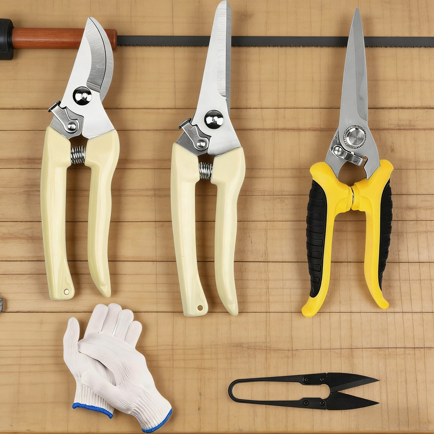 Garden Shears Set 4pcs With U-scissors And Pointed Scissors In Different Colors, Practical Garden Scissors Set For Versatile Cutting Work-hand Tools