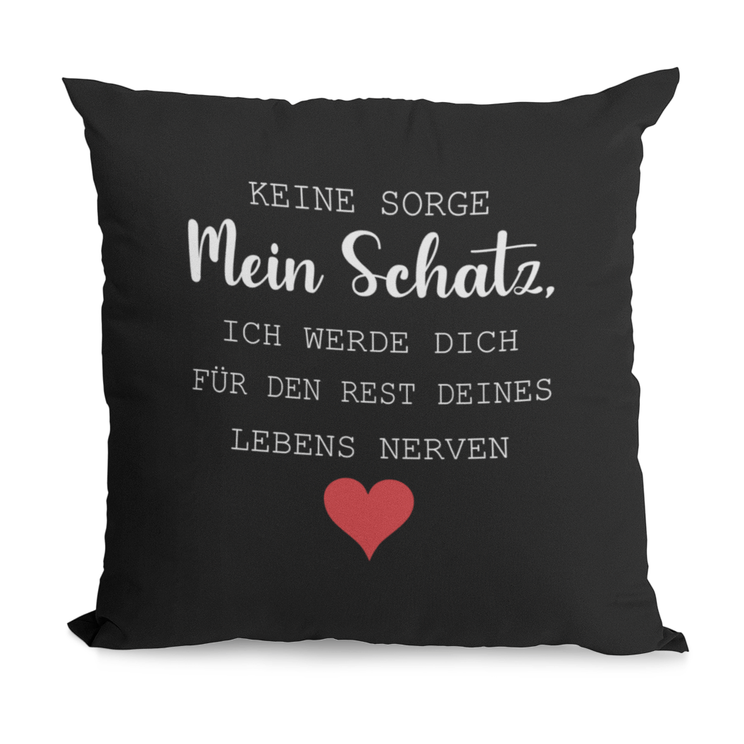 Throw Pillow Cover, Decorative Pillow, Cover, With Print - "and Suddenly You Of My Life" - Sofa Pillow Decorative Pillow Cover Black 37 X 37 Cm Gift, Valentine's Day, Printed, Without Filling.