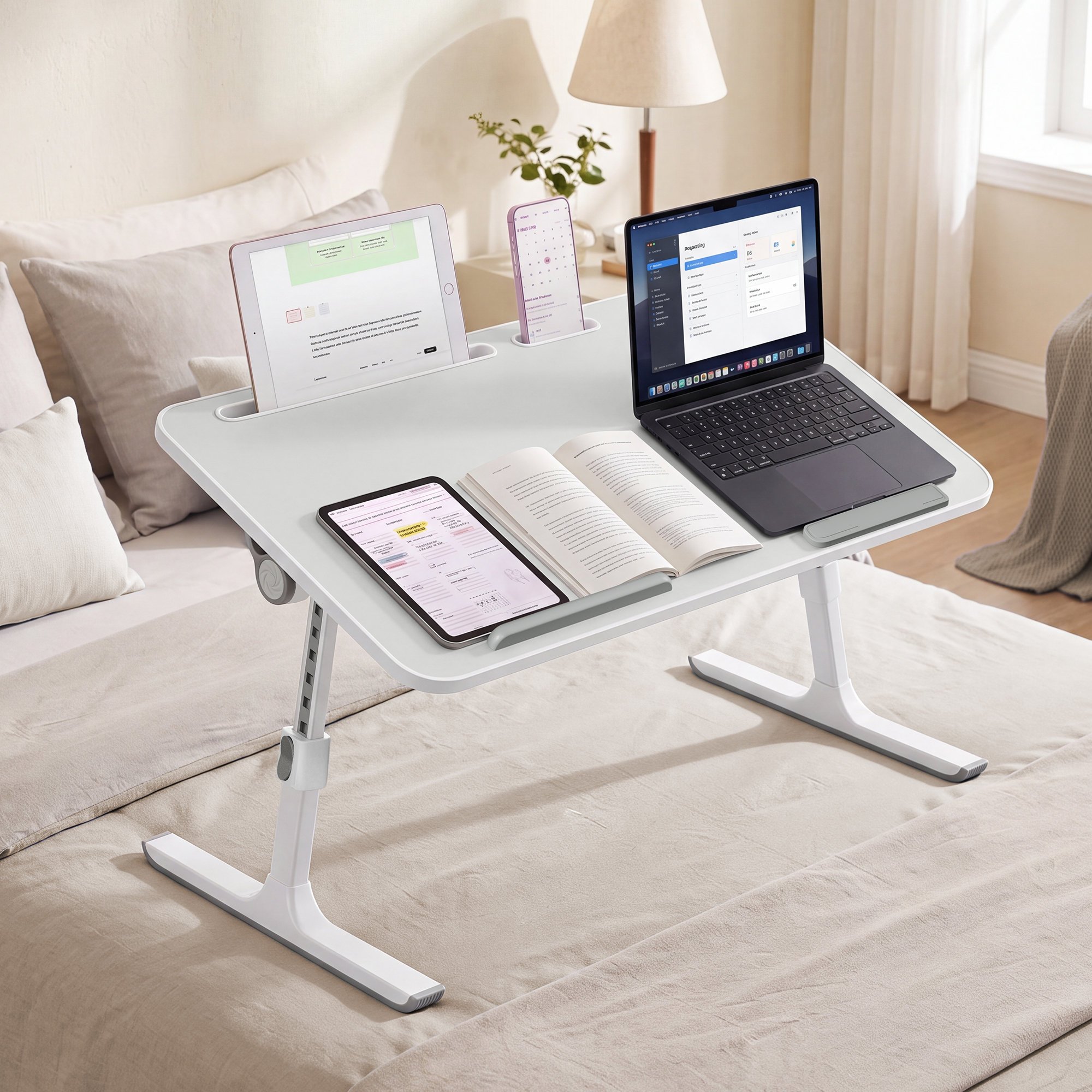 Laptop Desk Bedside Table For Bed And Sofa 60 X 40 X 25 Cm