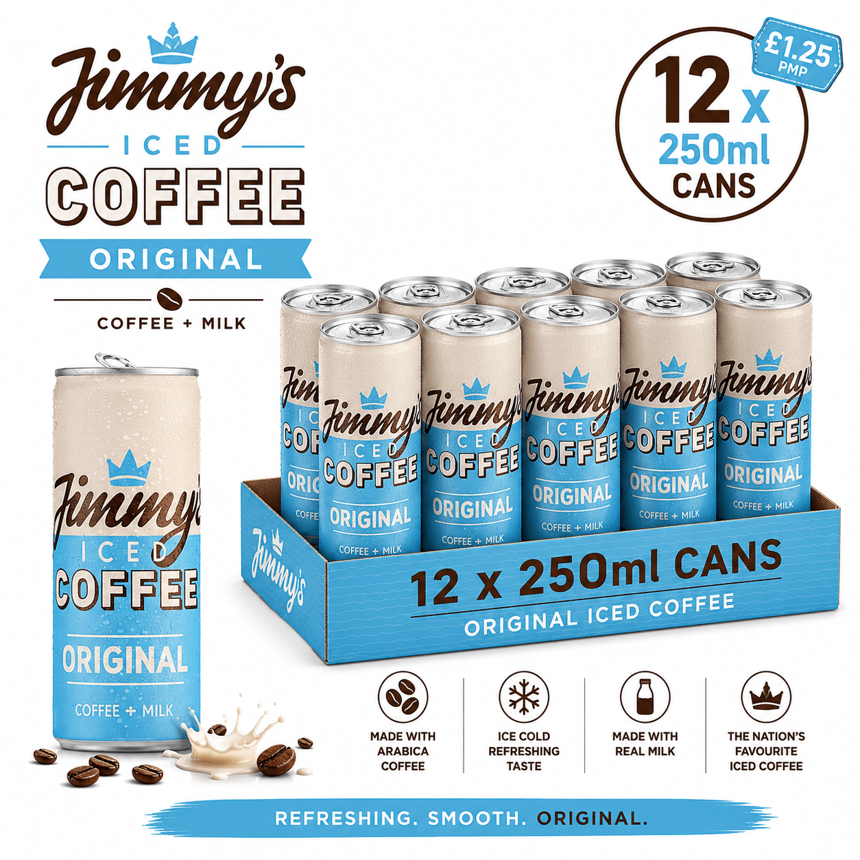 TEMU Jimmys Original Iced Coffee Pack Of 12x250ml