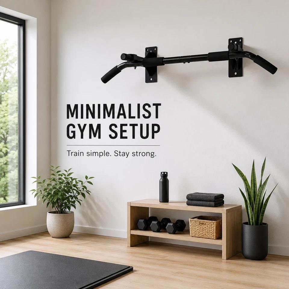 Wall Mounted Pull Up Bar with Padded Multi Grip Handles