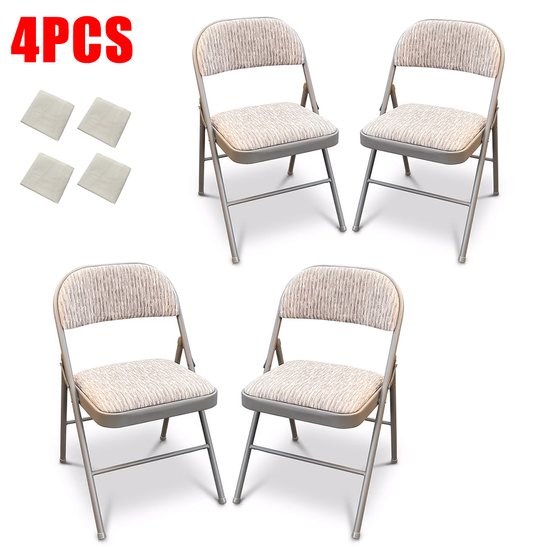 TEMU 2/4pcs Folding Chairs, Foldable Chairs With Metal Frame And Padded Seat, Easy To Fold And Store For Home, Office, Dining And Reception