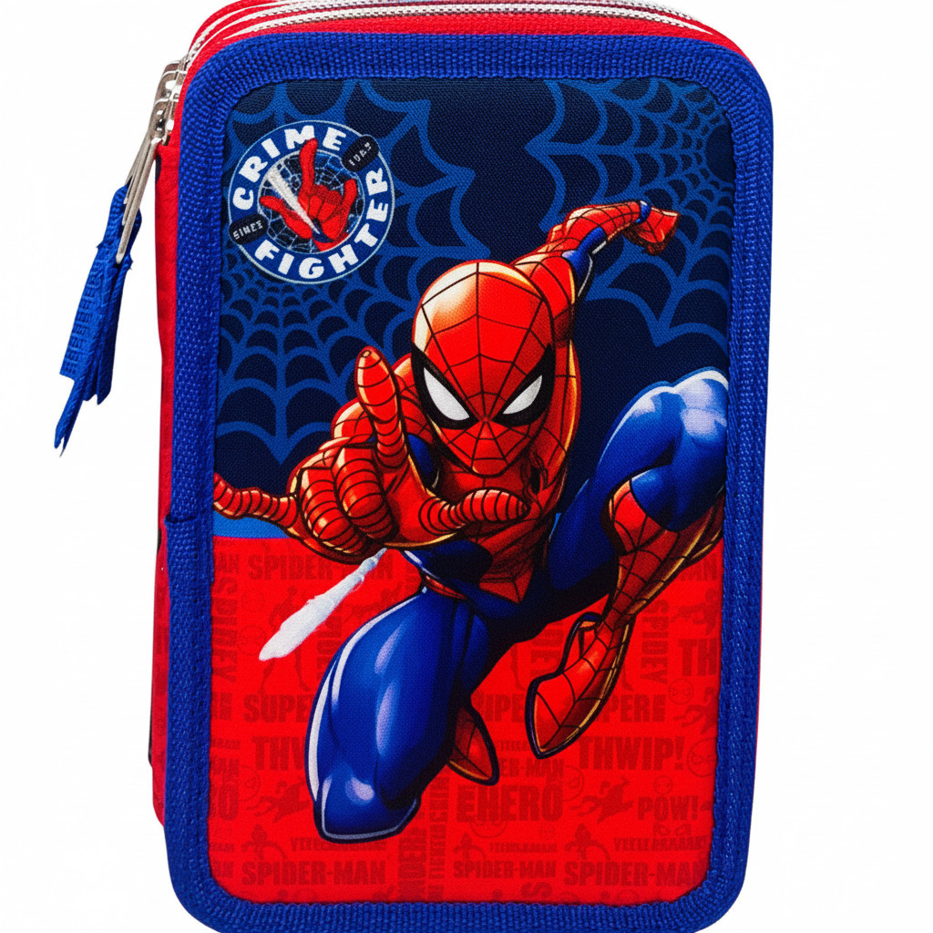 Pencil Case Triple Wallet School And Kindergarten For Superhero Children And Teenagers