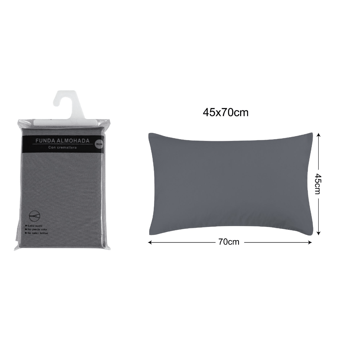 TEMU de Almohada con Cremallera, 100% Poliéster, Protector de Almohada Liso Transpirable para Dormitorio (45x70/80/90/135/150 cm)