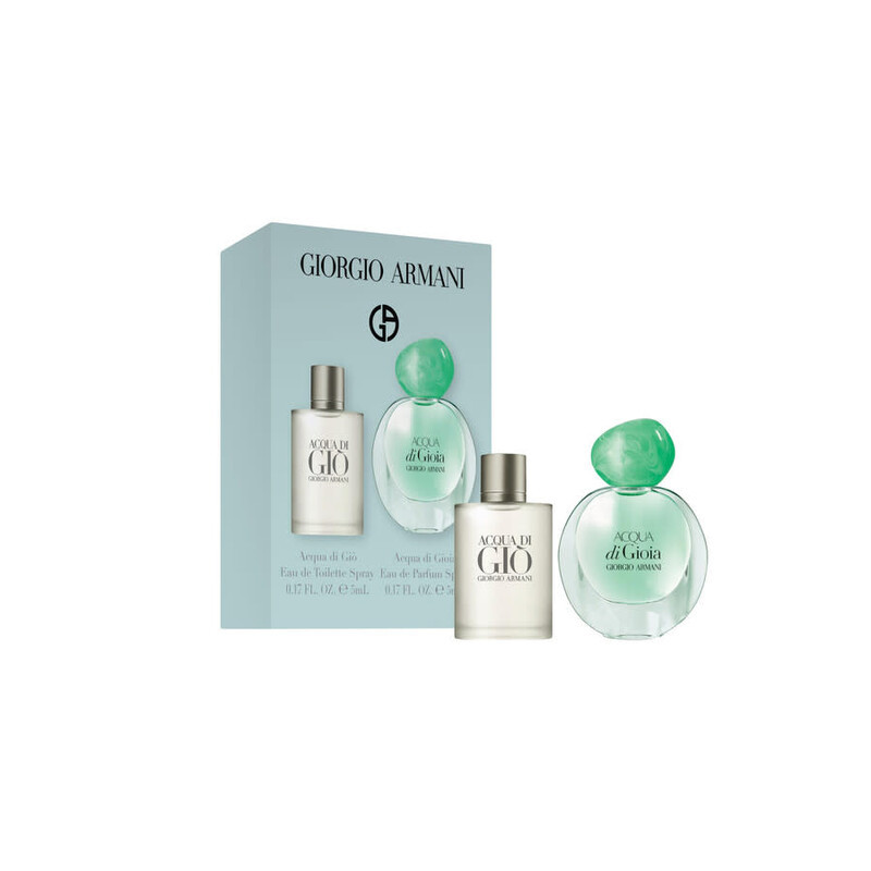Image of Giorgio Armani 5ml Edt Toilet Water For Men + Acqua Di Gioia 5ml Edp Perfumed Water Unisex Set Universal Gift For
