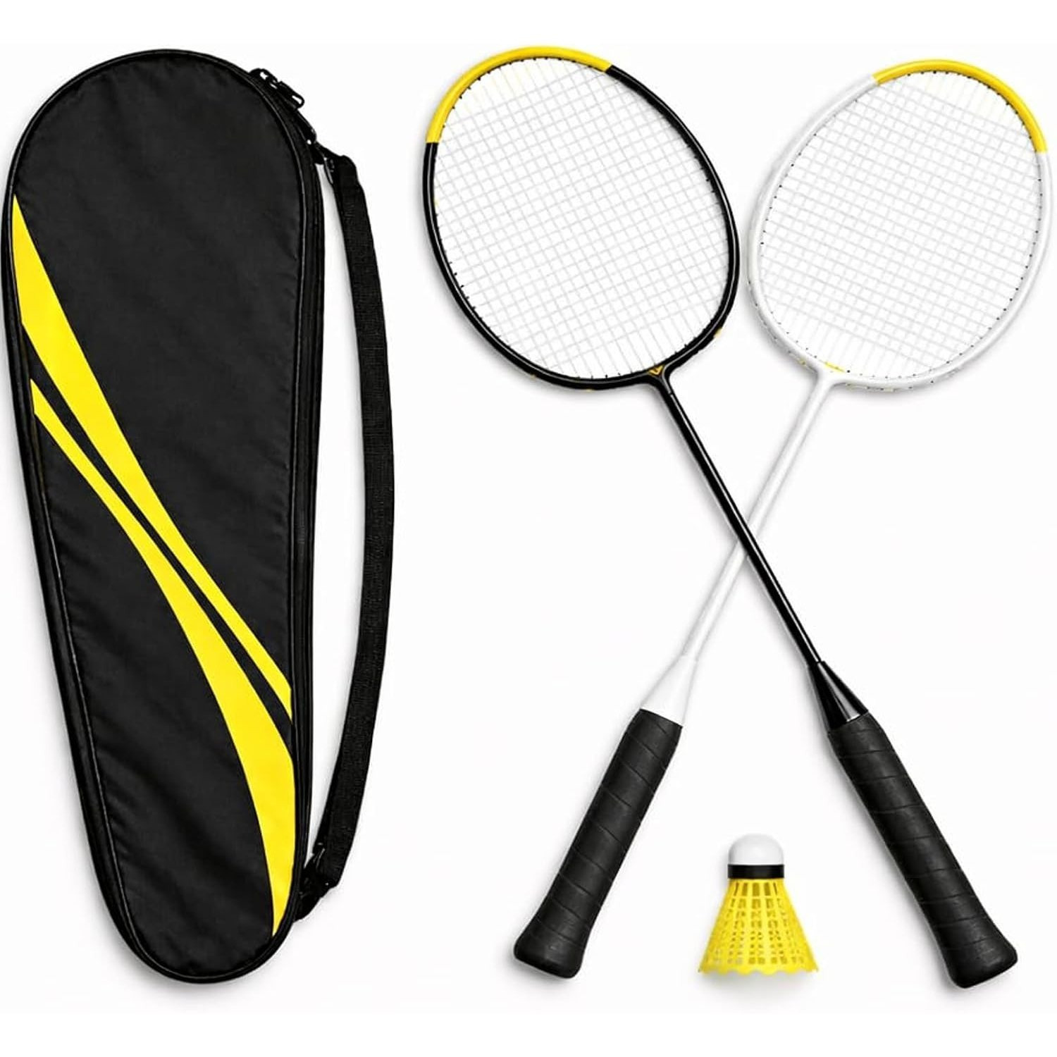 Image of Tk Badminton Set With Carrying Bag – 2 Professional Shuttlecocks & Badminton Rackets For Adults And Kids – Outdoor Badminton Set