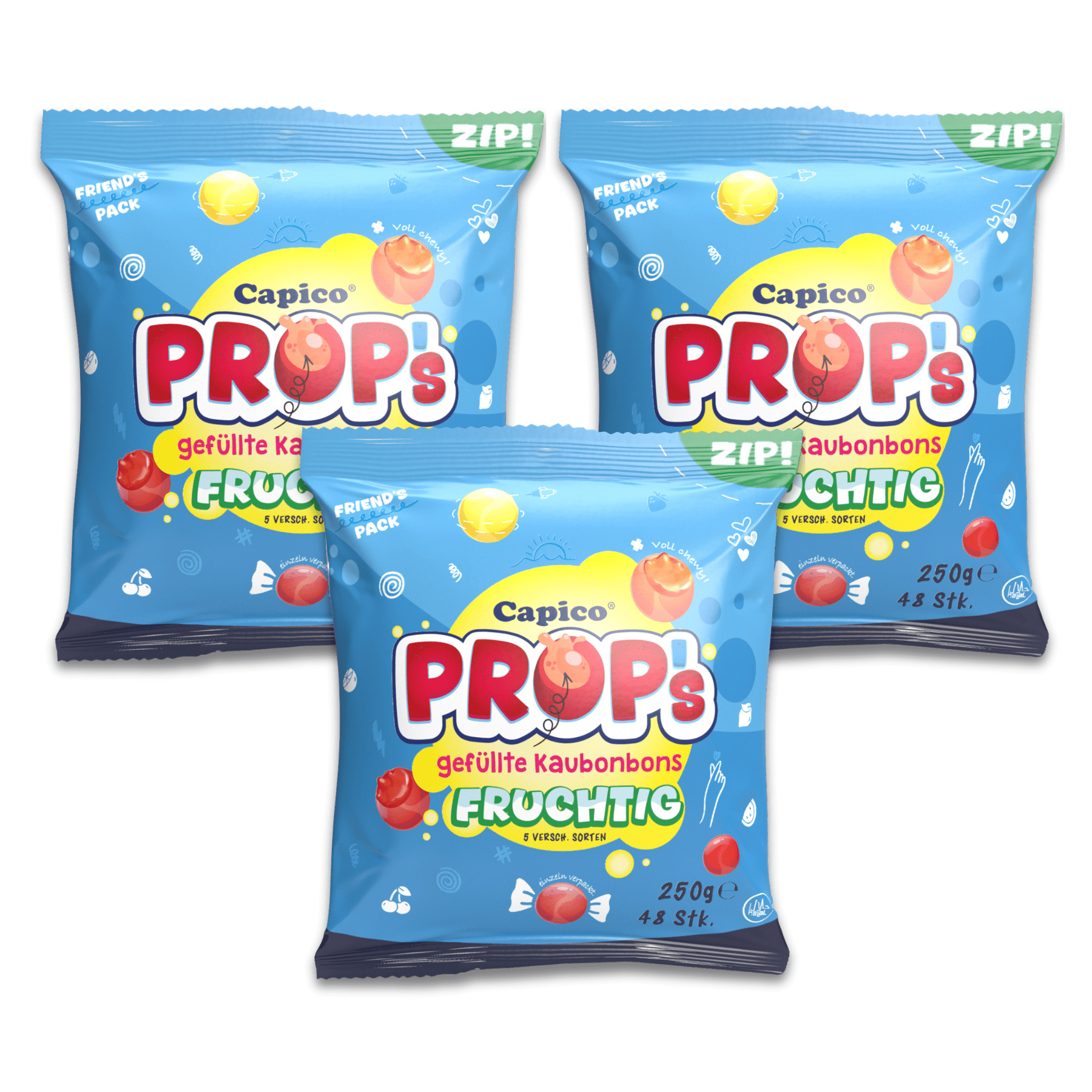 Capico Prop's Filled Chewing Candies 3-pack (750g)