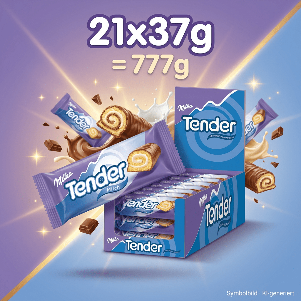 Milka Tender - Milk Bar Display - Biscuit With Milk Cream - 21x37g 777g