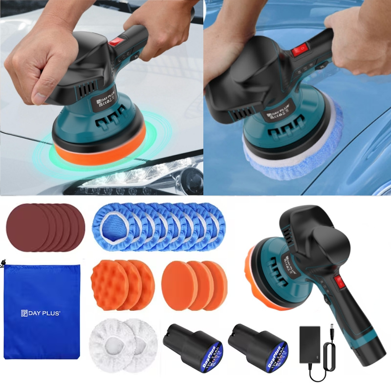 Image of Cordless Polisher Set, Polisher With 2 Batteries, 22-piece Car Polisher Kit, Wireless Battery-powered Car Polisher, 8 Variable Waxing Machine For Auto Detailing