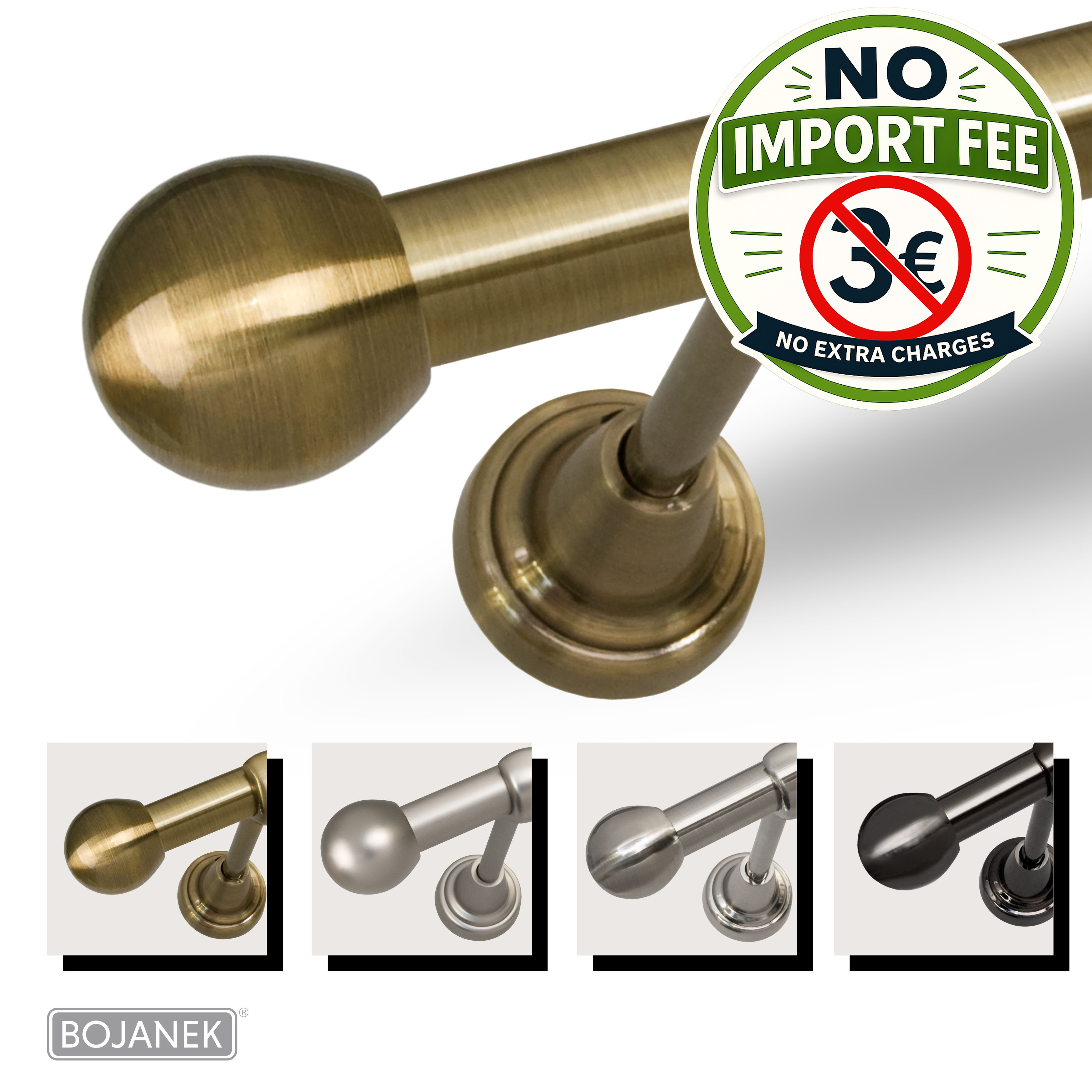 TEMU Barra de cortina de metal de pared – – , 8 longitudes (120 - 600 cm) – barra de cortina fuerte, ajustable y duradera para sala, dormitorio,