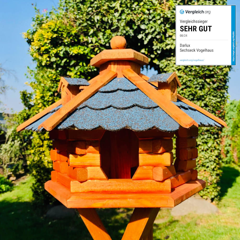 Bird Feeder House L Hexagonal Wooden Birdhouse Feeding Station Brown/-resistant Garden Bird Feeder House