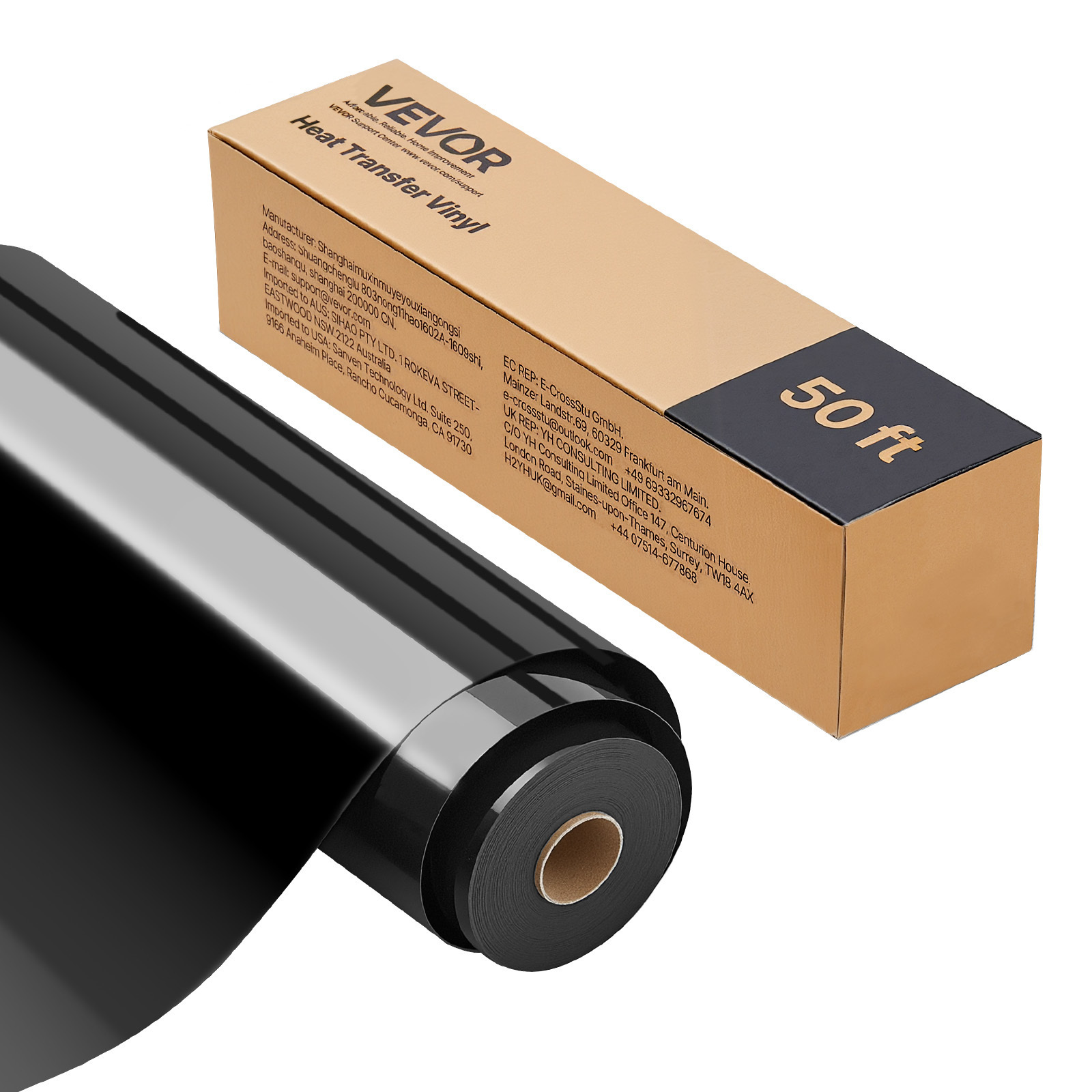 Image of Vevor Heat Transfer Vinyl, 12 50 Ft, Iron On Vinyl Roll, Easy To Cut And Weed, Strong , Compatible With Cutting Machines, For Materials, T-shirts, Pillows, Hats