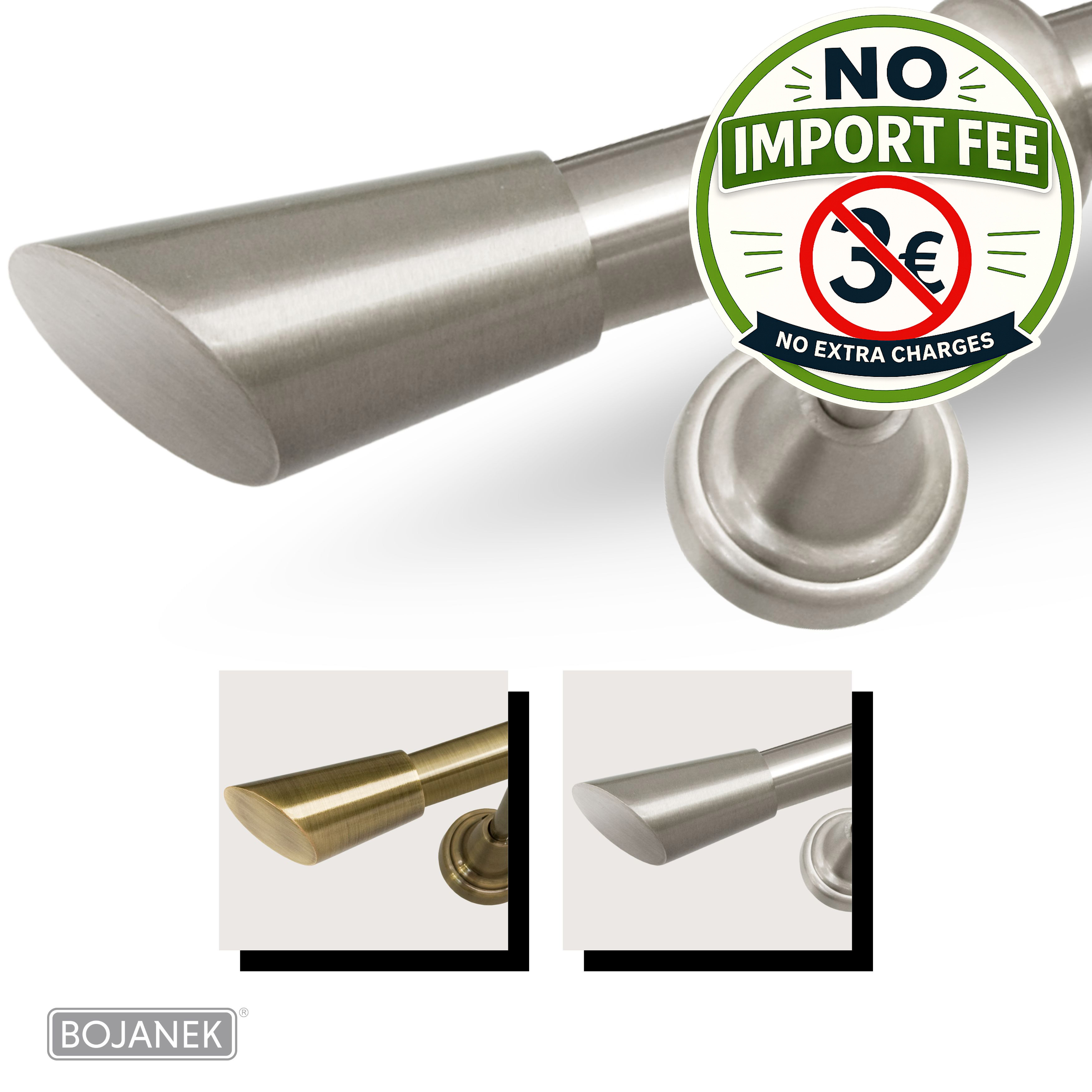 TEMU per tende da parete in metallo per tende e drappeggi �� - 2 colori, 8 lunghezze (120 - 600 cm) - per tende , regolabile, durevole per soggiorno,