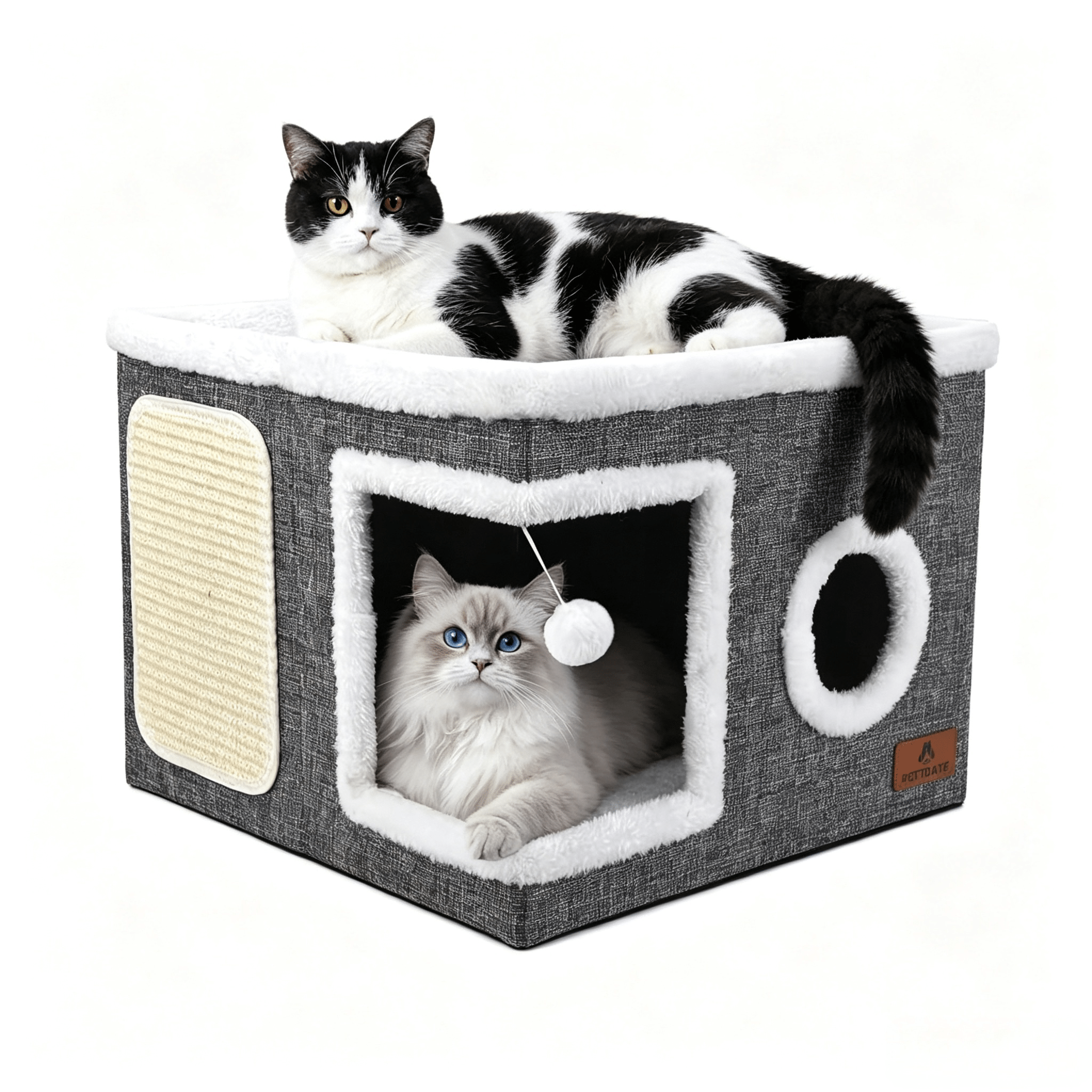 TEMU Cat Bed, Multi-functional Cat House. A Cat Hole Bed With Sisal Scratching Board And Fur Balls, A Foldable Cat , A Cat Room That Can Multiple
