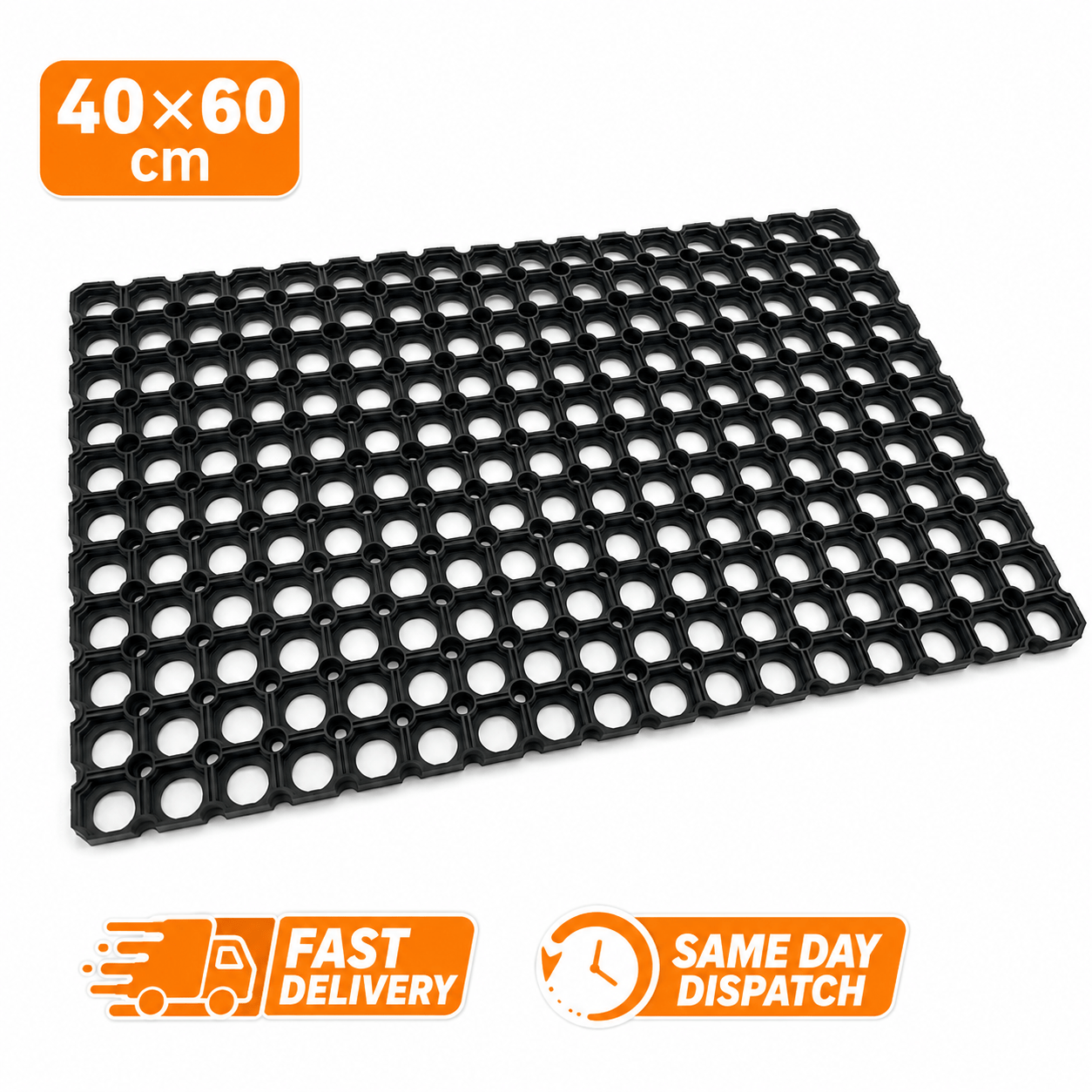 TEMU Manodu 40 X 60cm Heavy Duty Rubber Door Mat, Non Slip Hallway Entrance Mat, Indoor Outdoor Doormat, Rubber Floor Mat For Front Door, Back Door,
