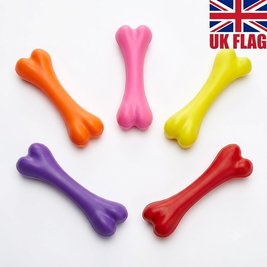 Dog Bone Solid Rubber Pet Toy, Classic Design