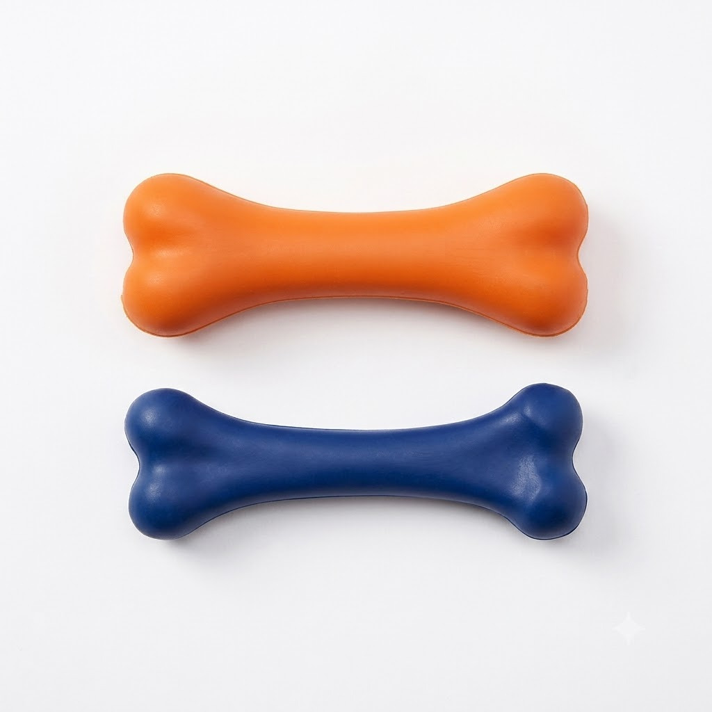 Dog Bone Solid Rubber Pet Toy, Classic Design