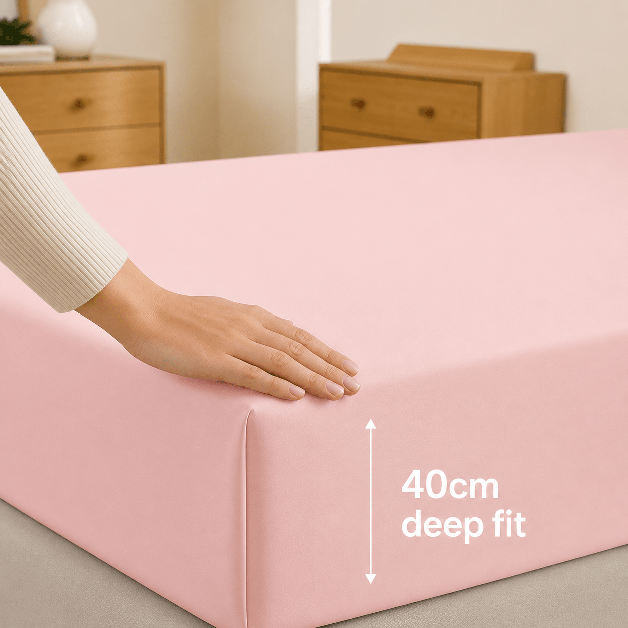 TEMU 1 Pc 40cm Deep Premium Fabric Sheets | All Year Round | Hotel Quality Bed Sheets | Non-slip Elasticated Corners | Breathable, Soft, Durable &