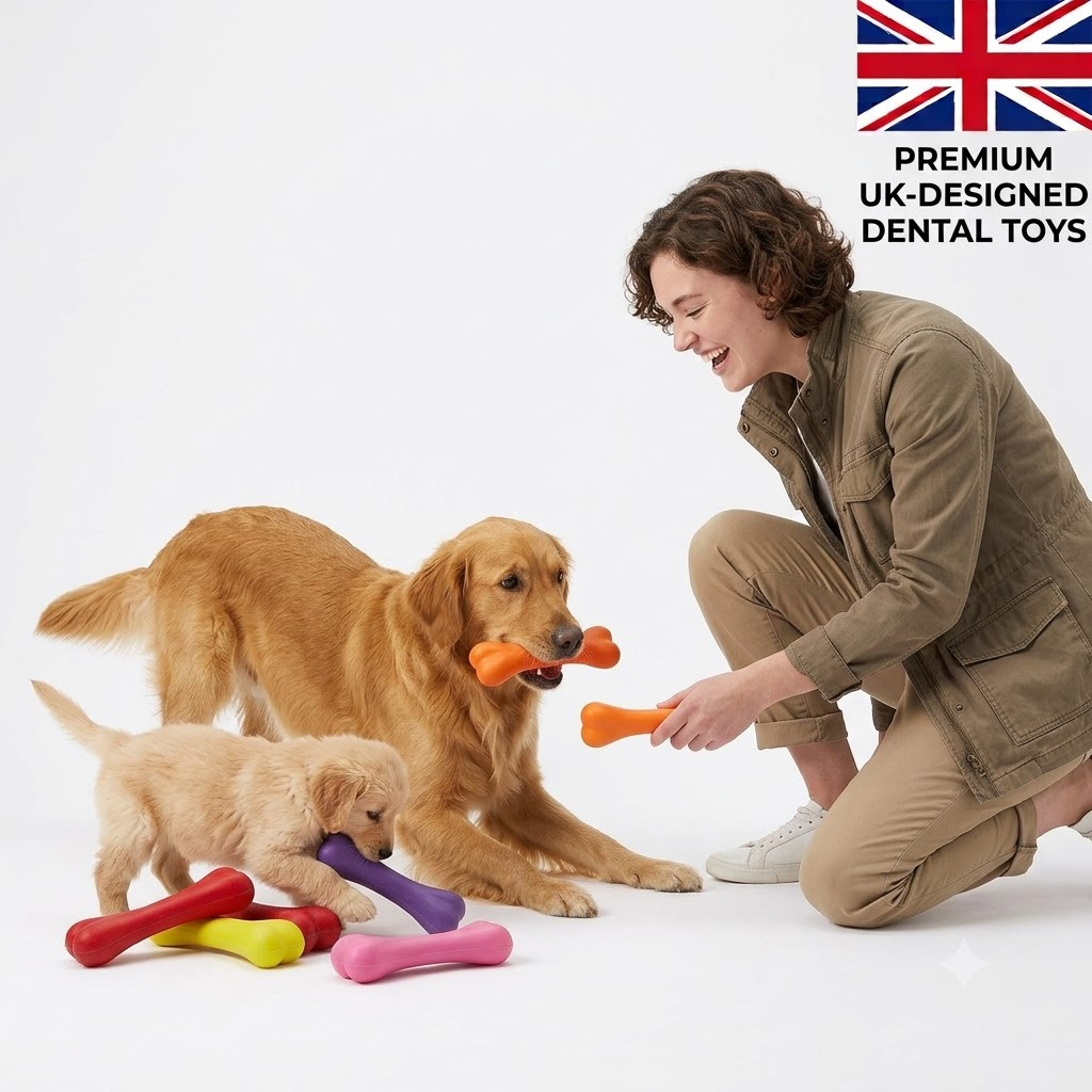 Dog Bone Solid Rubber Pet Toy, Classic Design