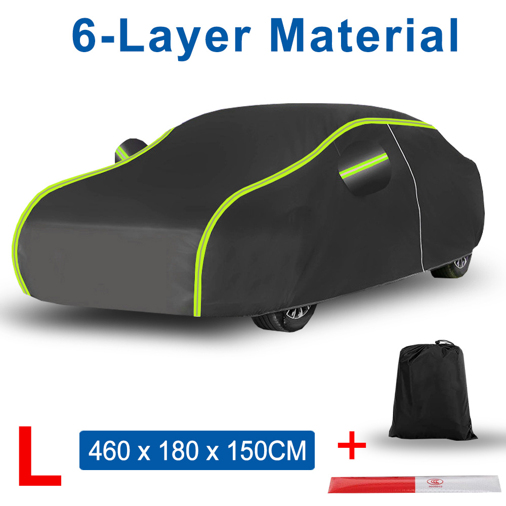 TEMU Universal Car Covers With Reflective Strip, Fit For Sedans, , And Suvs , Dust-proof, Snow Proof, Uv Protection Windproof And Scratch Resistant