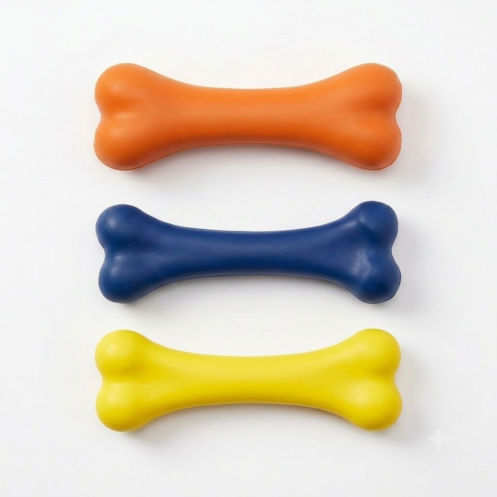 Dog Bone Solid Rubber Pet Toy, Classic Design
