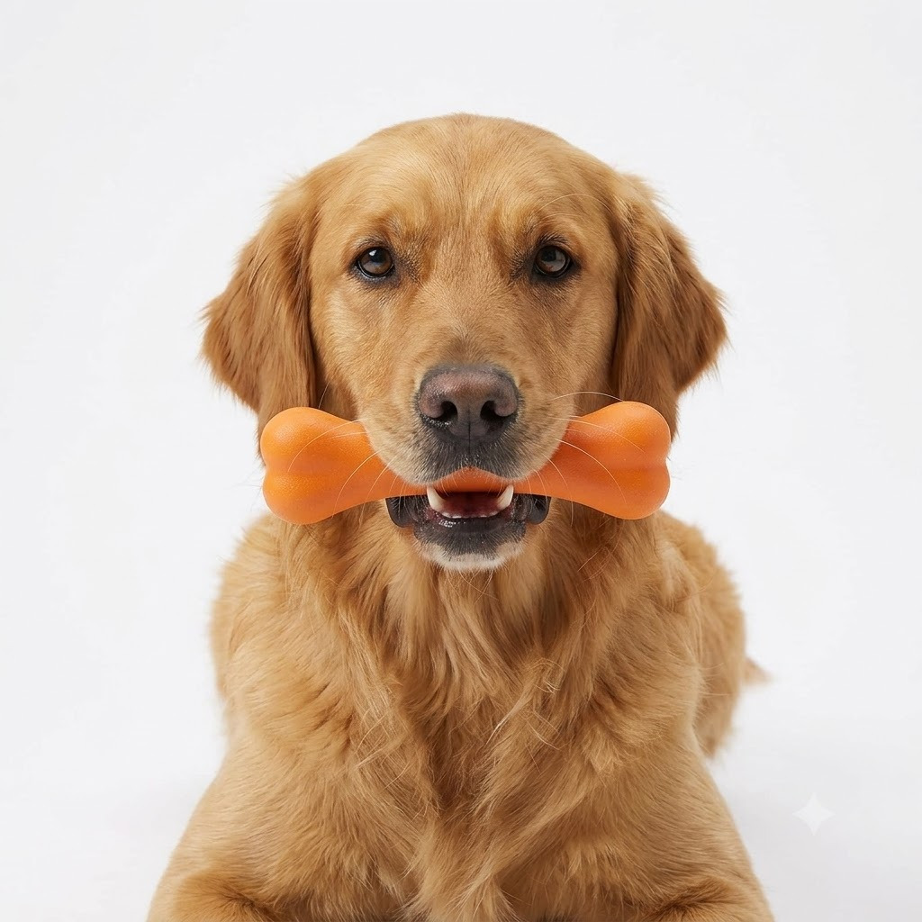 Dog Bone Solid Rubber Pet Toy, Classic Design