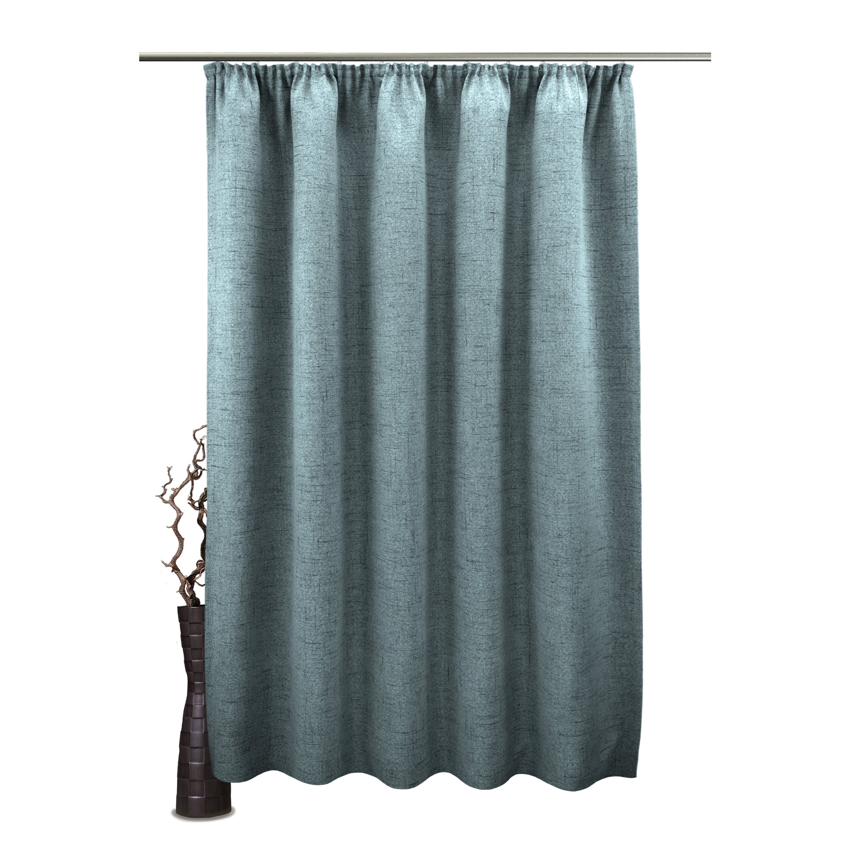 2-piece Blackout Curtains Corby, Thermal Curtains With Rod Pocket, Trimmable To Length, Unhemmed Bottom, Rustic Look, For Living Room, Bedroom, Modern