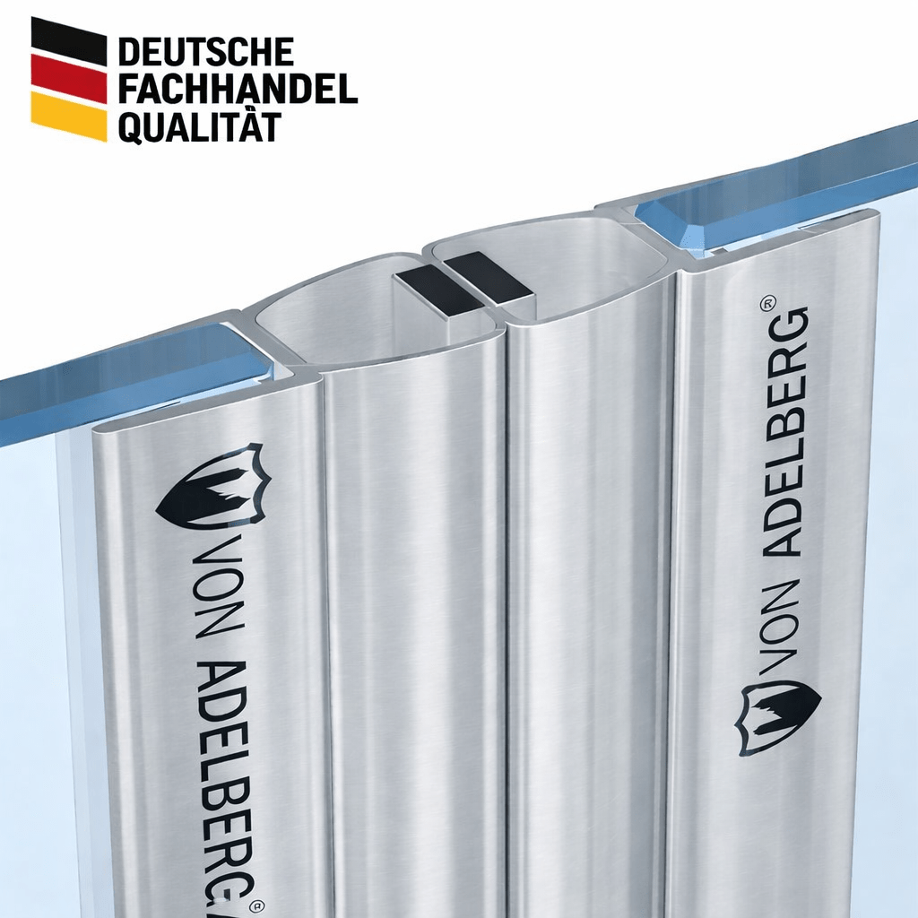 Magnetic Shower Silver Gray For Shower Doors - 2 Pieces In Set - For Glass Thicknesses 6 To 8 Mm