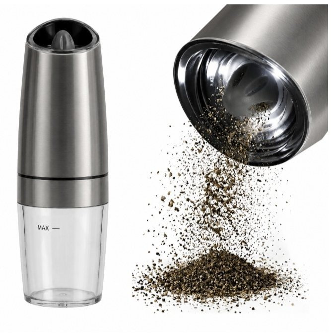 Electric Gravity Spice Grinder For Pepper And Salt, Powerful