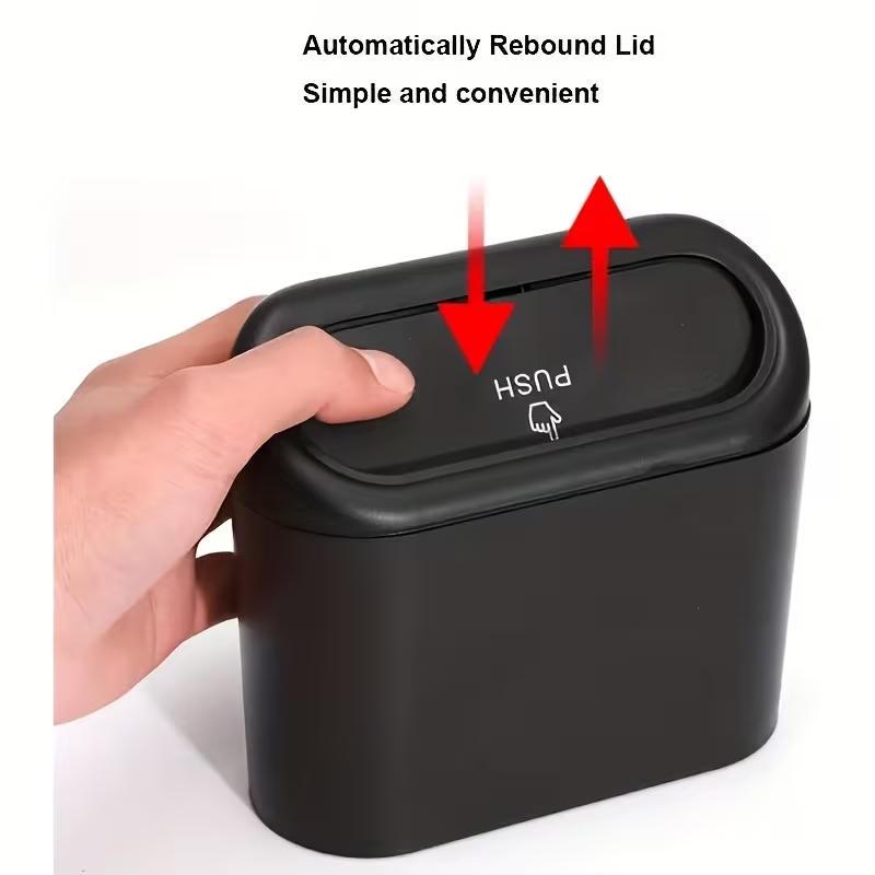 TEMU 1 Mini Car Trash Can + 4 Rolls Of Garbage Bags – -up & Sealed To Block Odors, Waterproof & Leak-proof, Hangable On Car Doors/seats. Made Of
