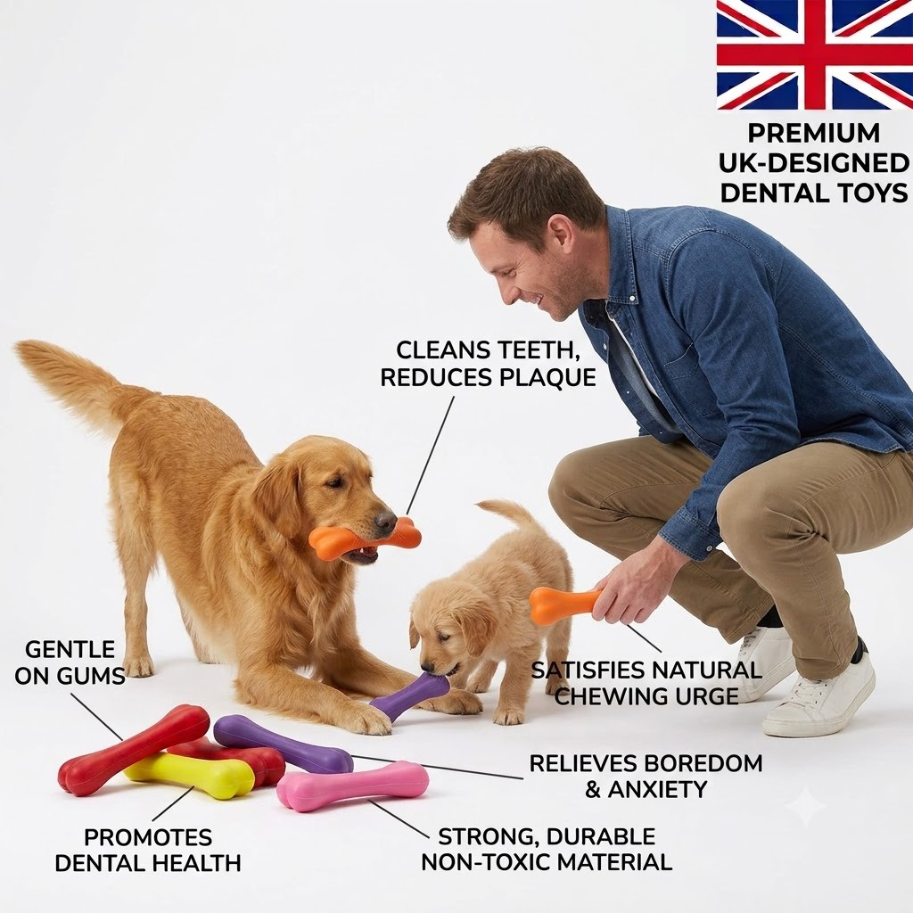 Dog Bone Solid Rubber Pet Toy, Classic Design