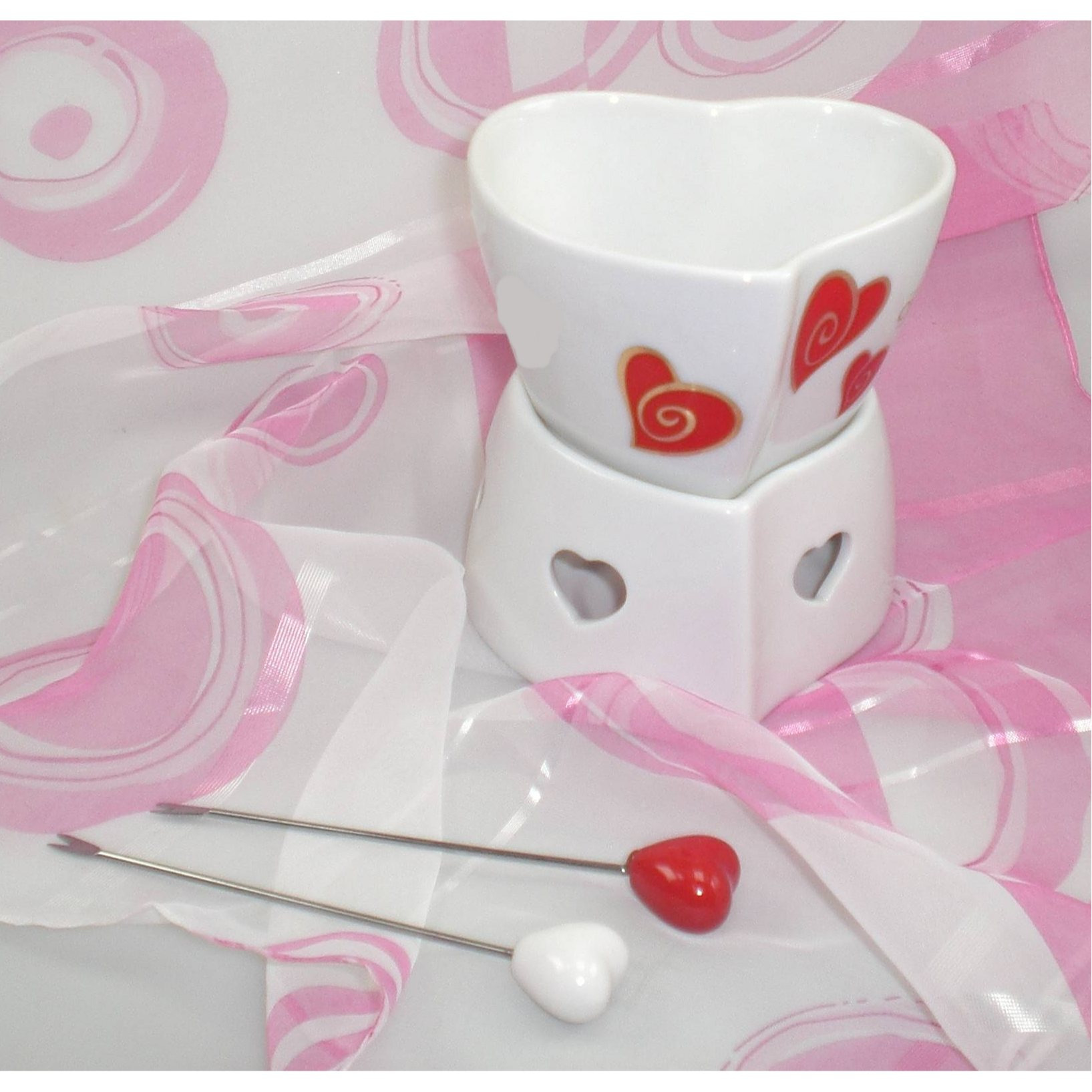 Image of Chocolate Fondue With Heart Motif