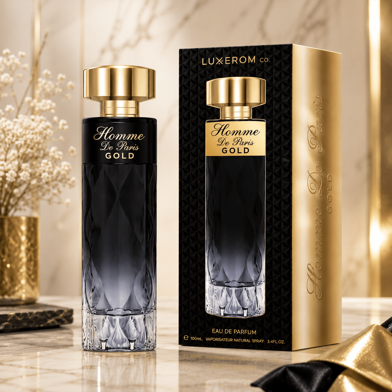 Image of Paris Gold Eau De Parfum 100 Ml - Perfume For Men - Oriental Ambered Fragrance With Citrus, Spicy And Ambered Notes - Elegant, And Long-lasting - Ideal For Daily Use, Work, Meetings And - 24h Shipping