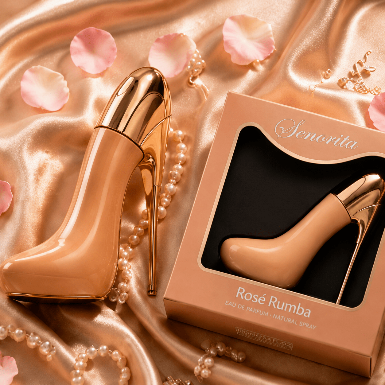 Image of Fine London Eau De Parfum Senorita Rose Heel Women's Perfume; , Floral, Sweet, Long-lasting Fragrance, High-heel Gift, 100 Ml