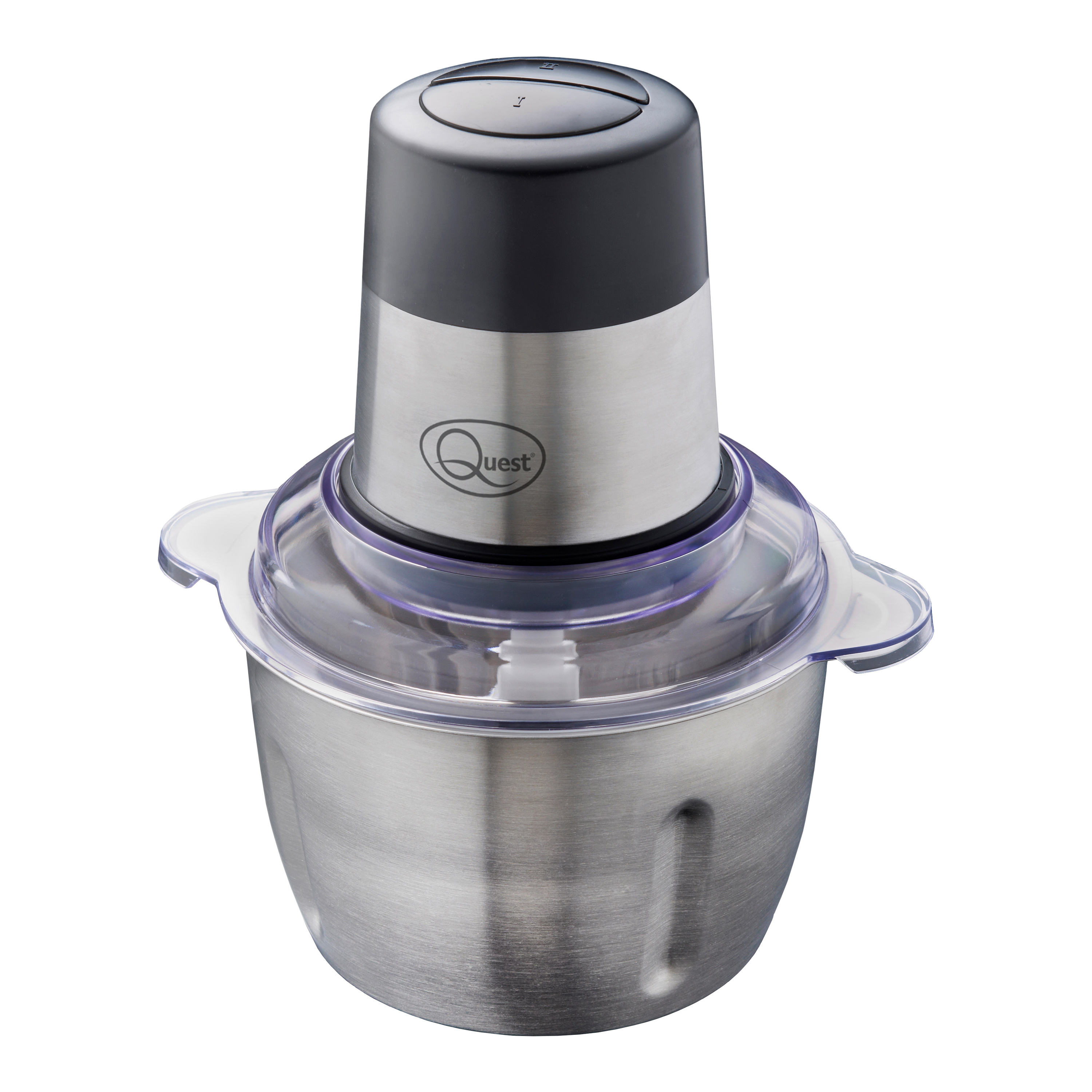 TEMU Quest Stainless Steel Food Chopper / 1.8l Capacity/ , Blend, Mix & Purée / Speed Operation / Durable Stainless-steel Bowl / Clear Viewing Lid /