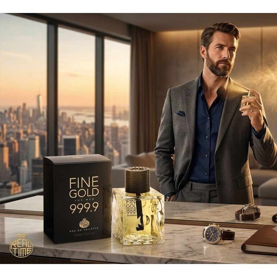 Fine Gold 999.9 Eau De Toilette For Men (100ml) - , & Leather Notes - Classic Masculine Scent