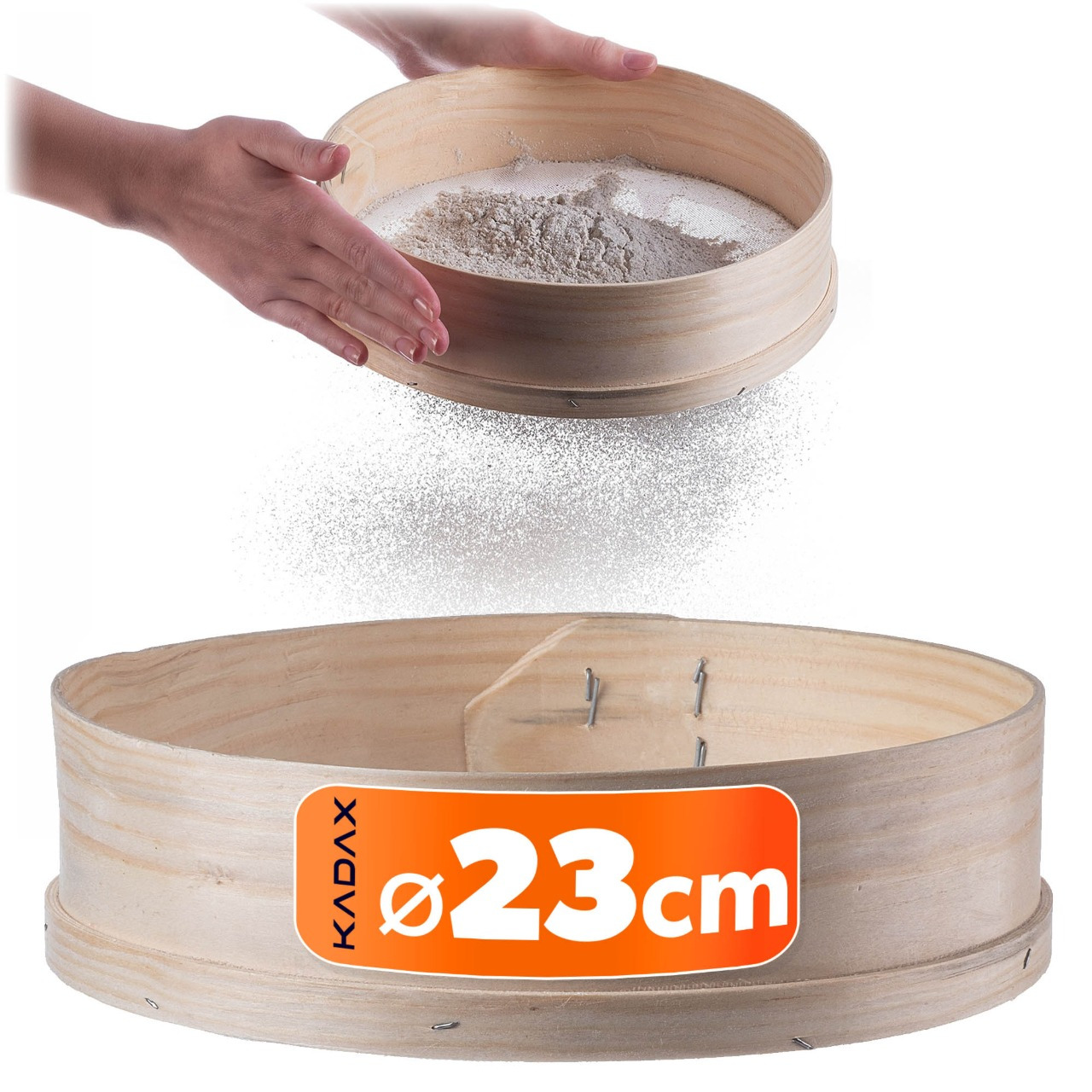 Image of Kadax Wooden Sifter Sieve Rzeszoto 23cm Flour Kitchen Strainer