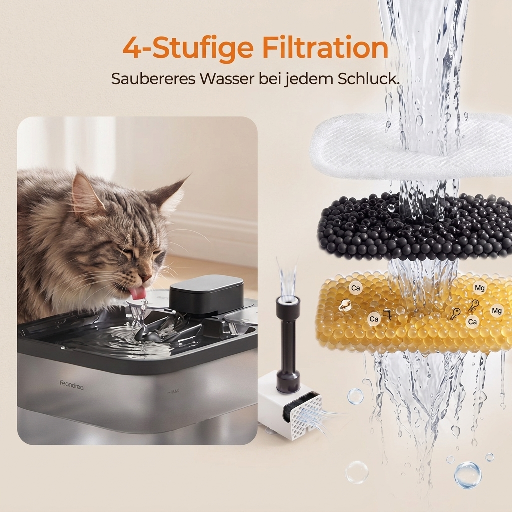 TEMU Replacement Filter For 4.5 L Cat Fountain 8pcs, 4-stage Filter System, 6.6 X 4.7 X 1 Cm, White