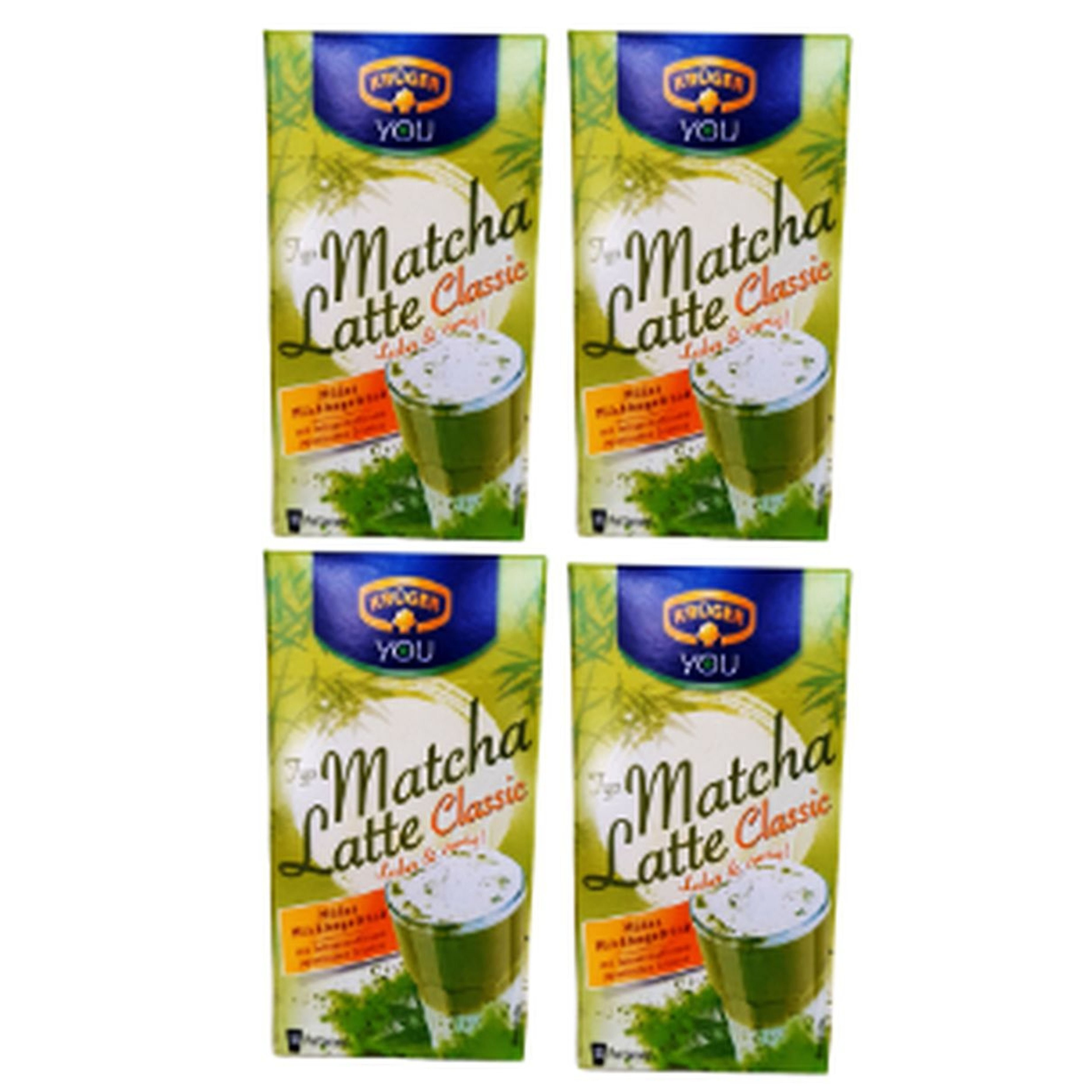 Image of Krüger You Matcha Latte Classic - 4 Packs With 10 Portion Bags Each Of 25 G - 40 Portions Of Matcha Milk Drink - Total Content 1,000 G