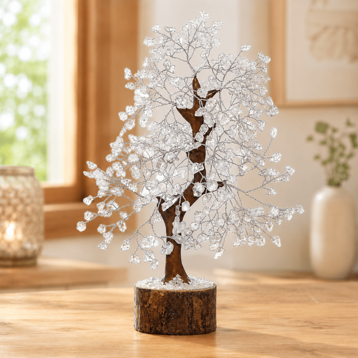 TEMU Large Clear Quartz Crystal Tree- 10-12 Inch, Tree Of Stone Handmade Gemstone Bonsai, Shui Home Decor, Birthday Gifts For Women, Gift Box + Guide