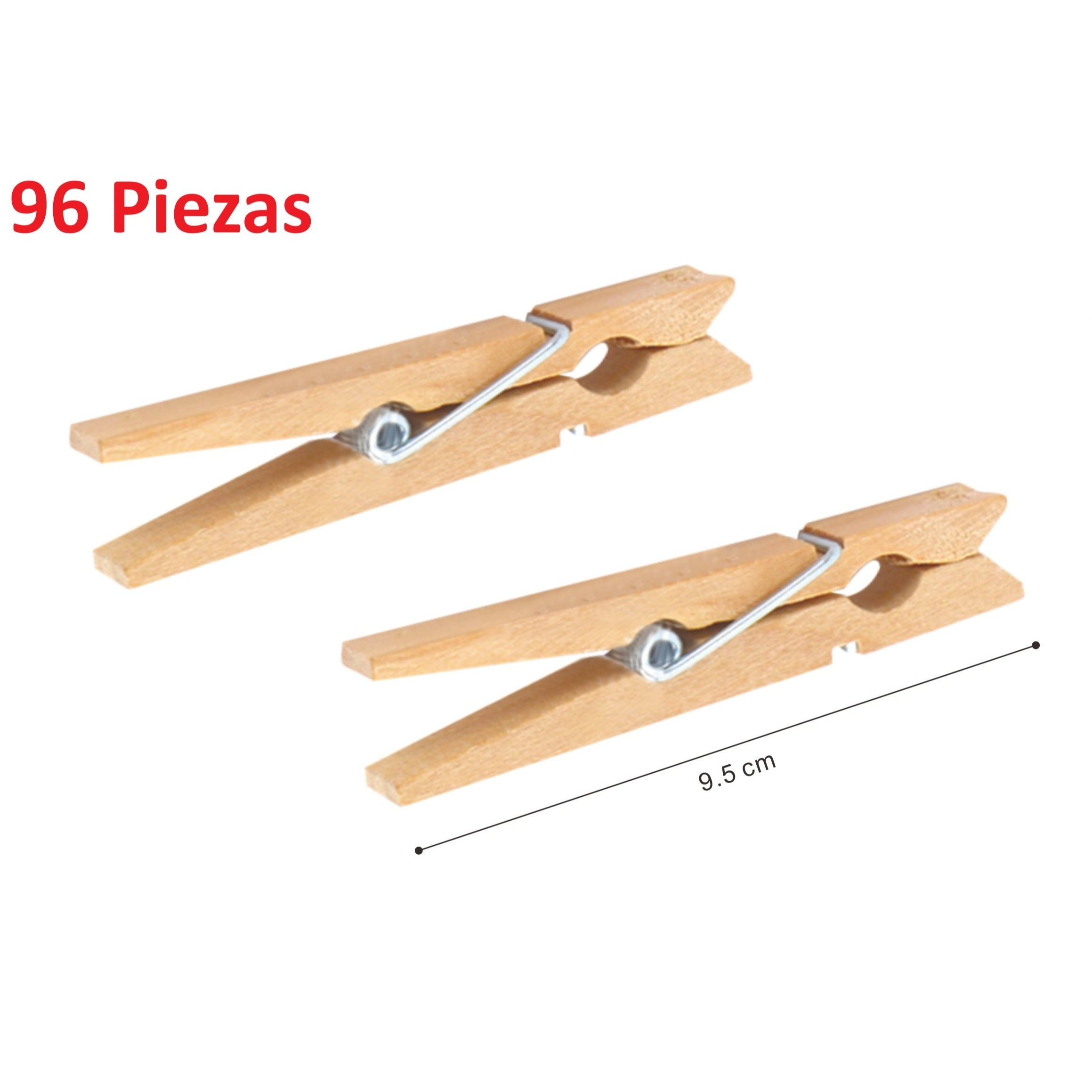 Image of 96 Wooden Clothespins Kd, 96-piece Set, - Durable With For Outdoor Clothesline, Crafts, And Home, 2 Sizes 7.2cm And 9.5cm, Heavy-duty