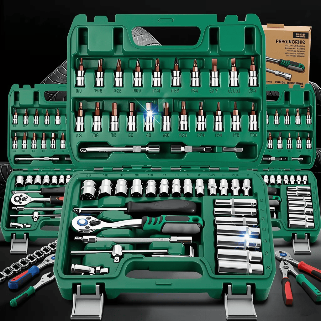 Magnetic 46-piece Tool Set With Carrying Case, Portable And Practical Automotive Tool Kit, Including Ratchet Wrenches And Socket Wrenches In Sizes
