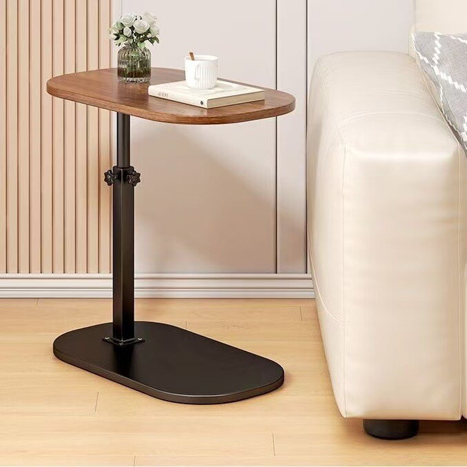 Adjustable Height C-Shaped Side Table for Small Spaces