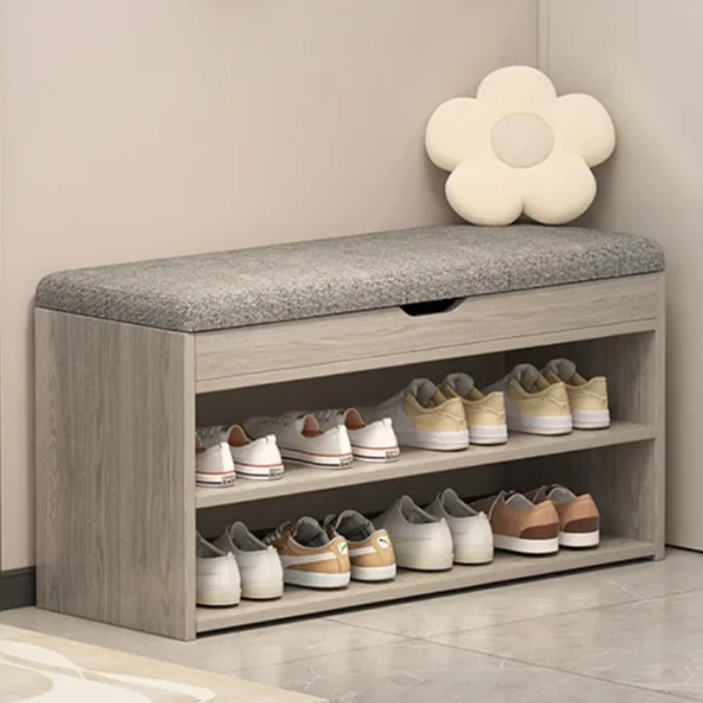heavy duty shoe storage bench with cushion padded seat two layer shoe rack storage shoes storage cabinet organiser for hallway foyer