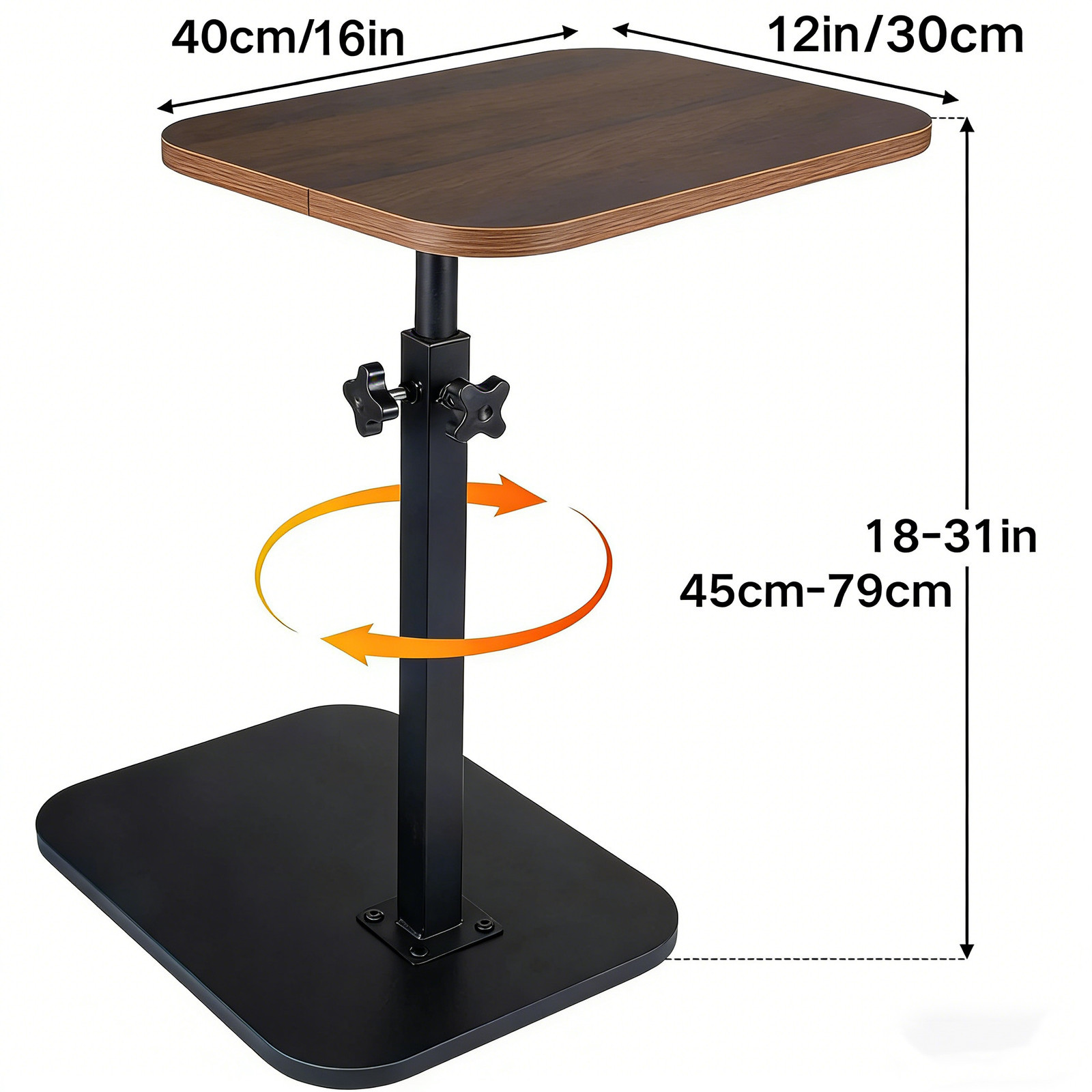 Adjustable Height C-Shaped Side Table for Small Spaces