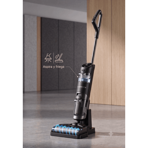 TEMU Mop elettrico aspirapolvere 2 in 1, potenza di aspirazione, 180W, serbatoio dell'acqua, filtro HEPA, design