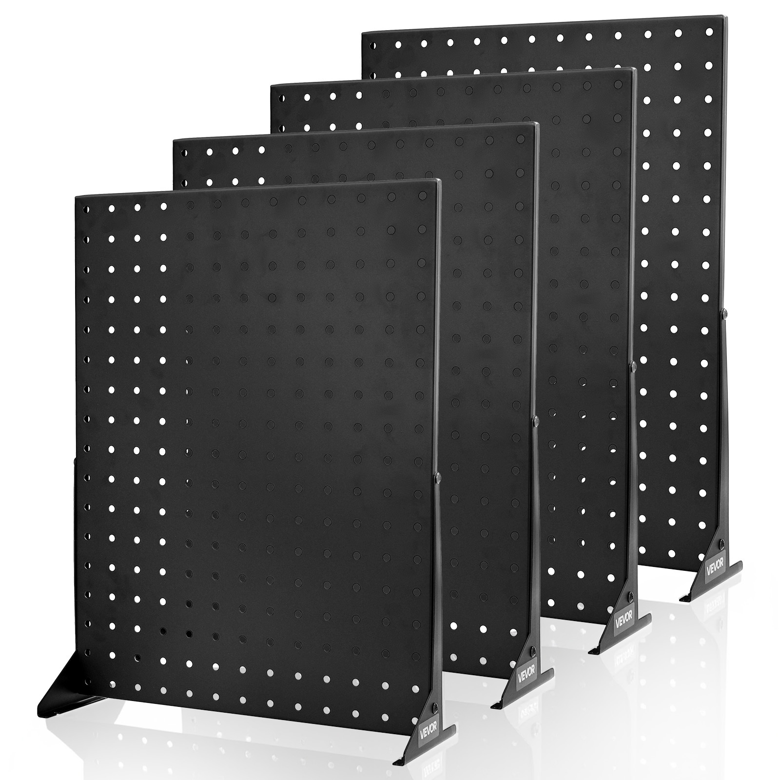 Image of Vevor Pegboard Display Stand, 17 X 13 In Tabletop Pegboard Display Stand, Accessories Rack Organizer, Thickened Cold-rolled Steel Peg Board Panel For Grocery Retail Store Jewelry Shop, Black (4 Pcs)
