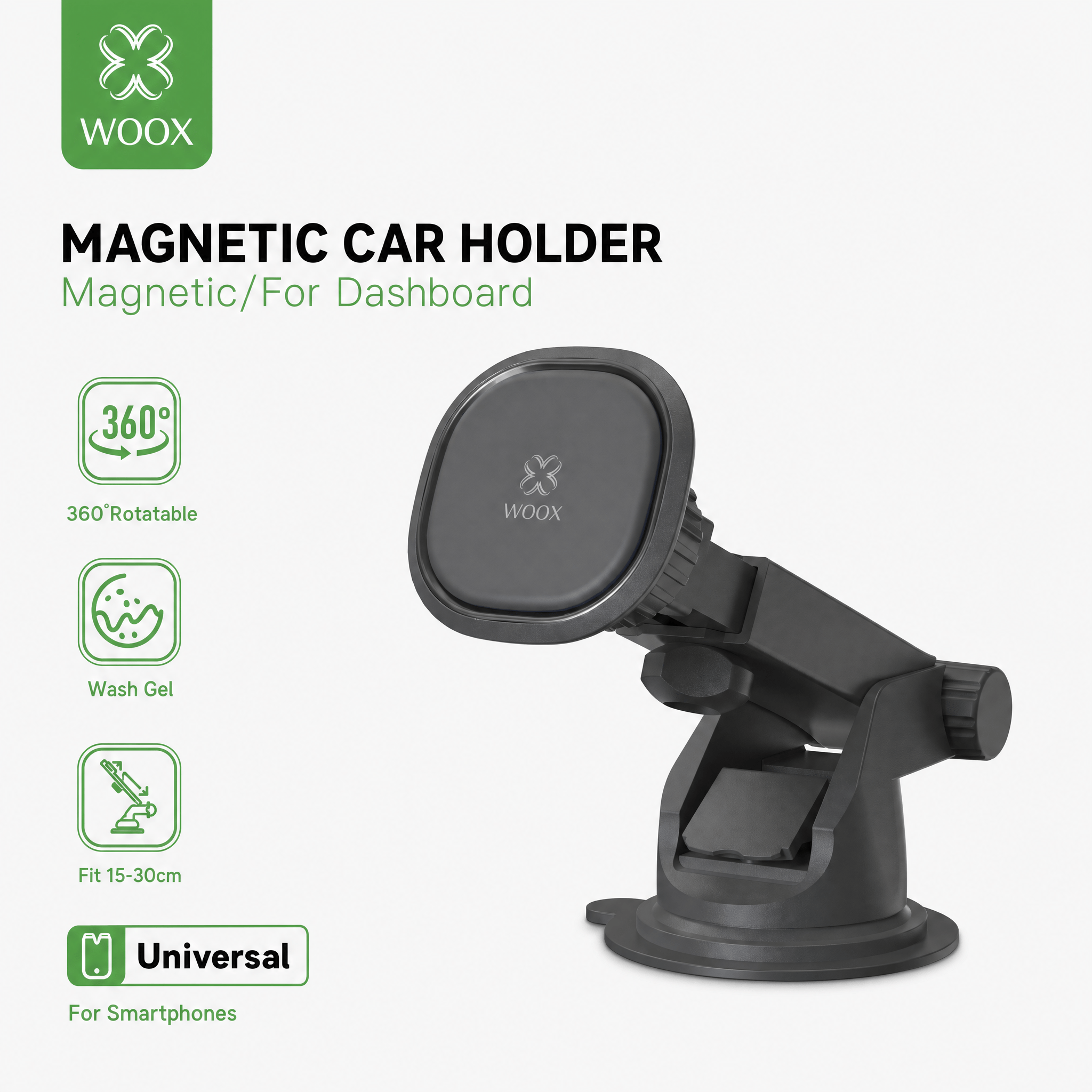 TEMU Soporte magnético para coche WOOX (imanes potentes, soporte para rejilla de ventilación con rotación de 360°, de vacío, brazo telescópico),