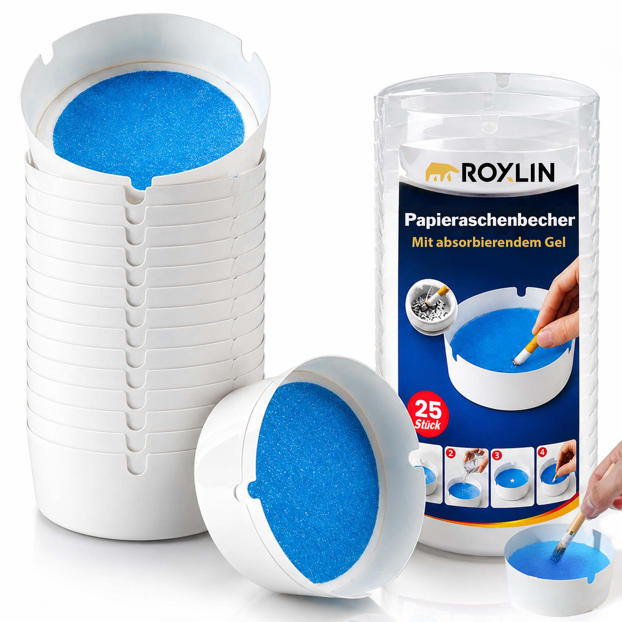 Roxlin Tear-resistant Paper Ash Container - Clean Disposal For Travel, Car, Home, And Outdoor, 25pcs Per Pack